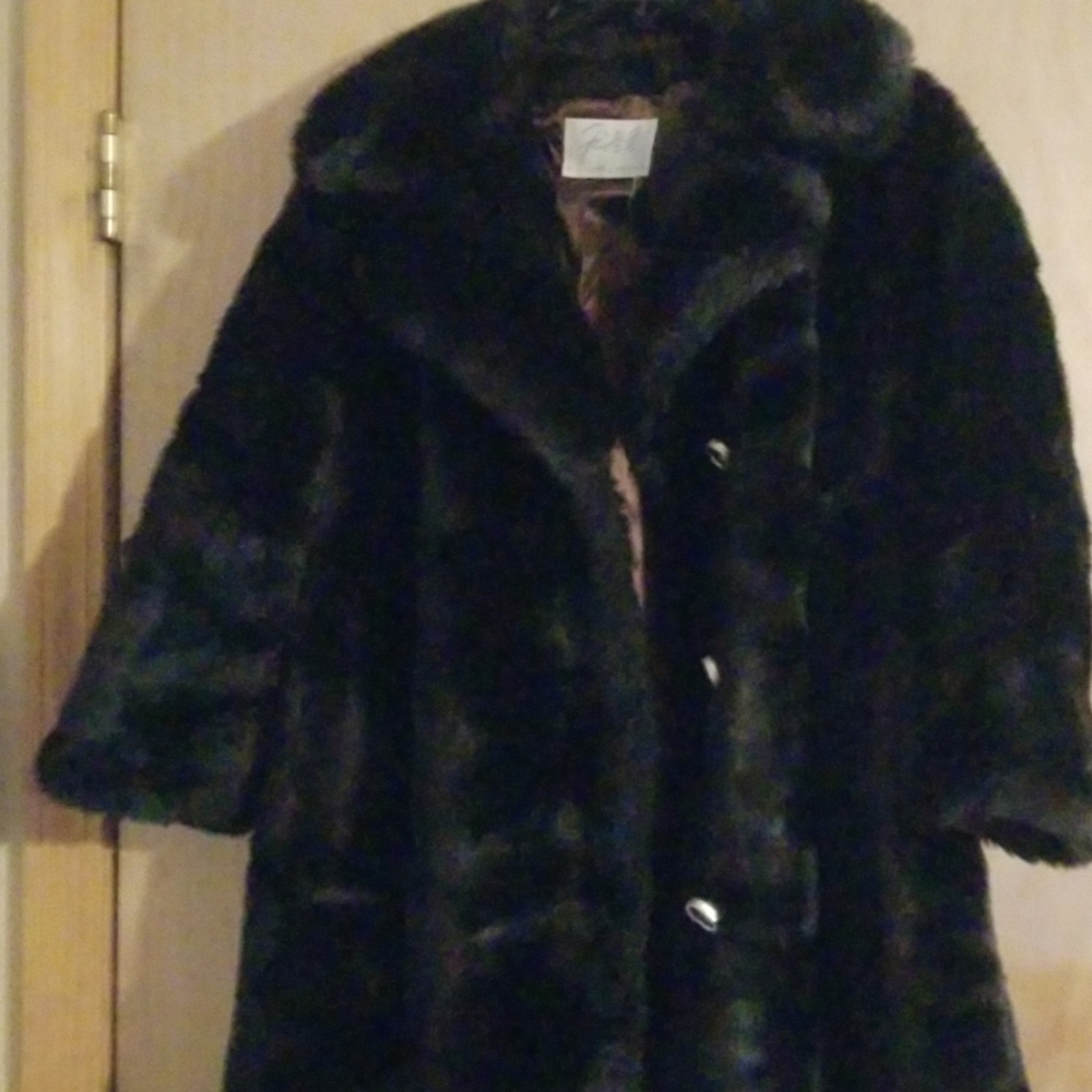 Finkel's dark brown faux fur gentle worn coat - Picture 3 of 5
